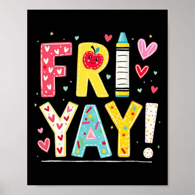 Poster Sexta-feira Divertida Feliz Sexta-feira Fim de Sem (Frente)