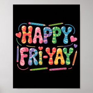 Poster Sexta-feira Feliz Professor Fritar Yay Sexta-feira