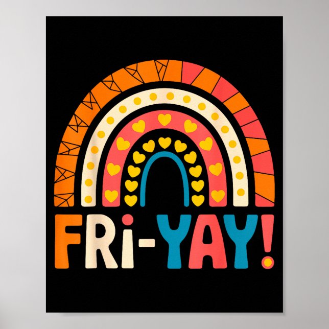 Poster Sexta-feira feliz Sexta-feira Professora Escola Me (Frente)