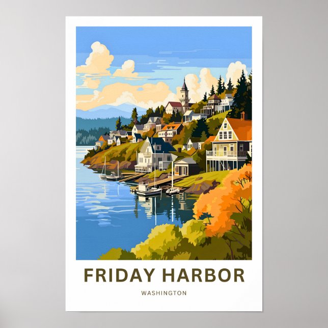 Poster Sexta-feira Harbor Viagem de Washington (Frente)