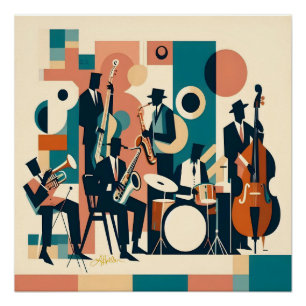 Pôster Sexteto da Era do Jazz de Meados do Século
