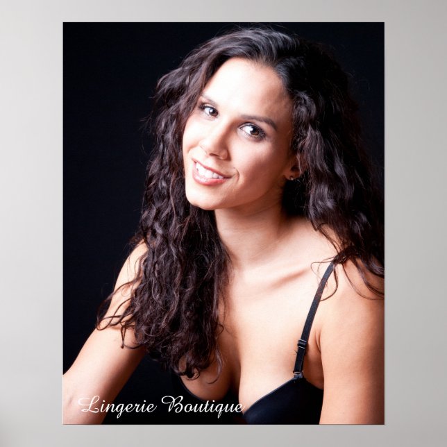 Pôster Sexy Female Model with Black Lingerie (Frente)