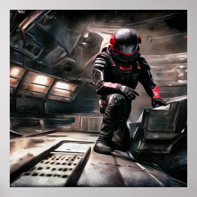 Poster SF Hero a bordo nave espacial 3 (Frente)