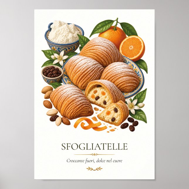 Poster Sfogliatelle – Vintage Italian Dessert (Frente)
