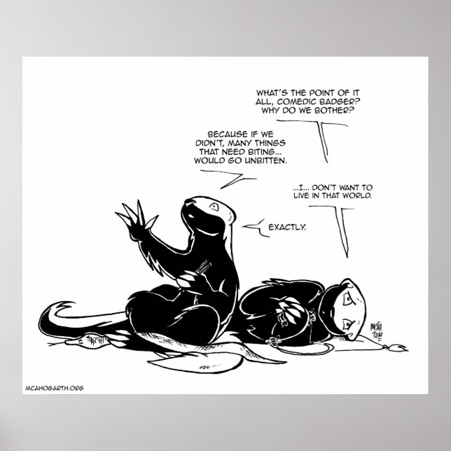 Poster SFWA Honey Badgers: Tristes Coisas Sem Morte (Frente)