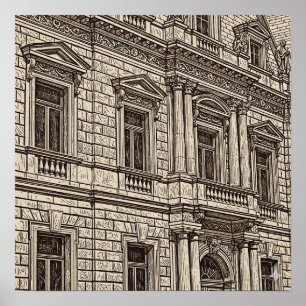 Poster Sgraffito Art Facade