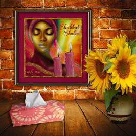 Poster Shabbat Shalom Velas Hebraica Arte Africana