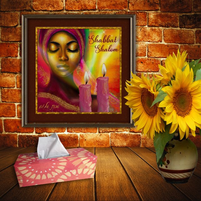 Poster Shabbat Shalom Velas Hebraica Arte Africana (Criador carregado)