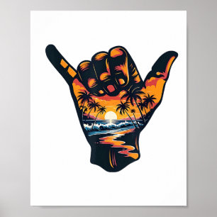 Poster Shaka - Sinal de Mão - Férias de Verão no Surf de 