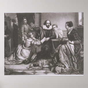 Poster Shakespeare com sua família, em Stratford, Reciti