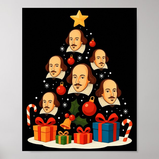 Poster Shakespeare English Literature Christmas Tree Xmas (Frente)