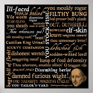Pôster Shakespeare insulta a coleção