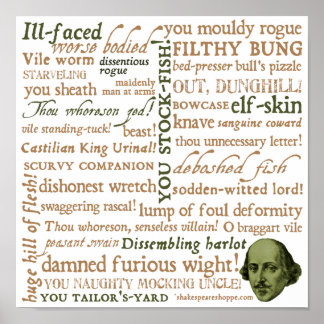 Pôster Shakespeare Insults Collection
