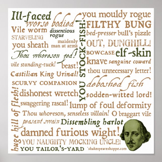 Pôster Shakespeare Insults Collection (Frente)