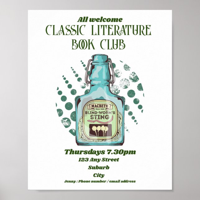 Poster Shakespeare Macbeth Book Club (Frente)