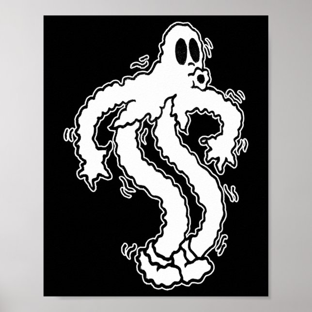 Poster Shakey Koko O Palhaço Ghost Cute Ghost Halloween S (Frente)