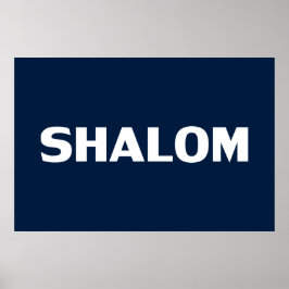 Poster Shalom, Paz, marinho azul branco moderno simples