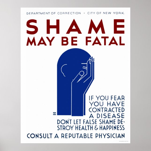 Poster Shame May Be Fatal 1937 WPA (Frente)