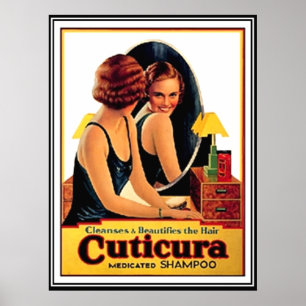 Pôster Shampoo para Cabelos Lindos Cartaz Vintage