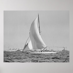 Poster Shamrock III at the America's Cup Finish 1903