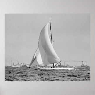 Poster Shamrock III at the America's Cup Finish 1903