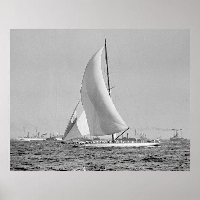 Poster Shamrock III at the America's Cup Finish 1903 (Frente)