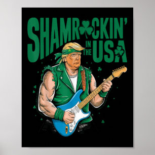 Poster Shamrockin Nos Eua, Engraçada Trump St Patricks