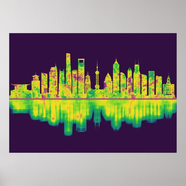 Poster Shanghai China Skyline (Frente)