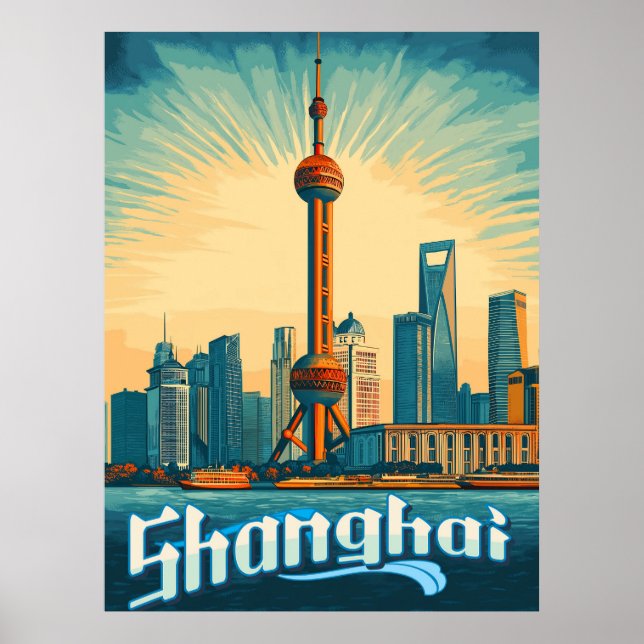 Poster Shanghai Skyline - Surpreendente paisagem urbana (Frente)