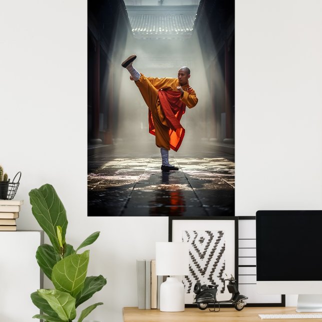 Poster Shaolin Kung Fu Warrior (Escritório em casa)