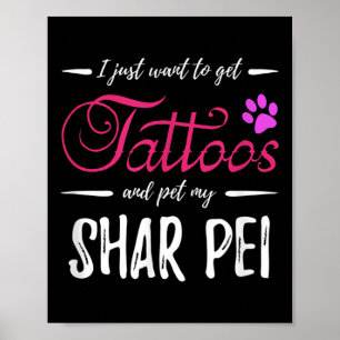 Poster Shar Pei Cachorro Tatuando Cachorro Engraçado Mãe 