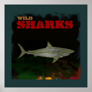 Pôster shark decorative print