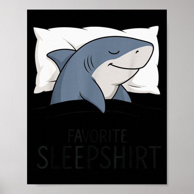 Poster Shark Favorite Sleepshirt Sleeng Pajamas Boys Girl (Frente)