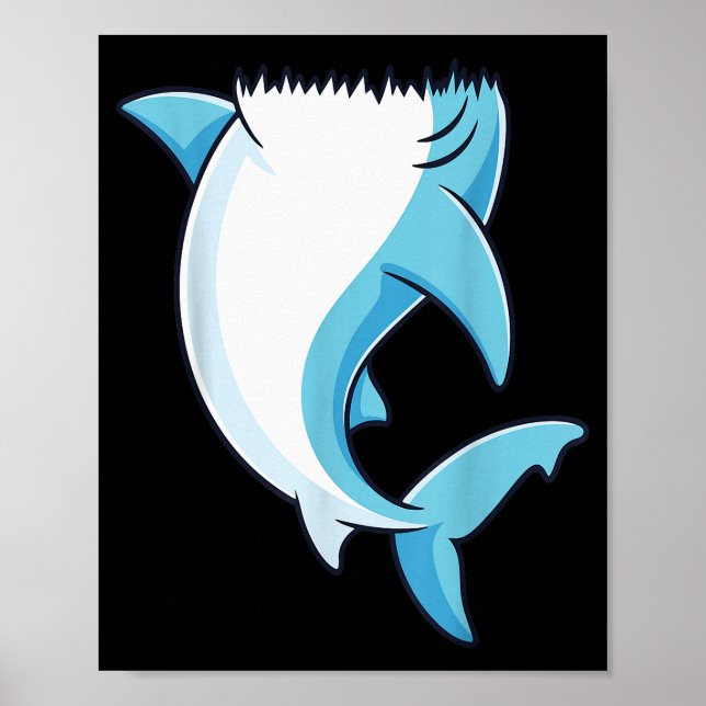 Poster Shark Shirt Adult Kids Men Women Shark Costume  (Frente)