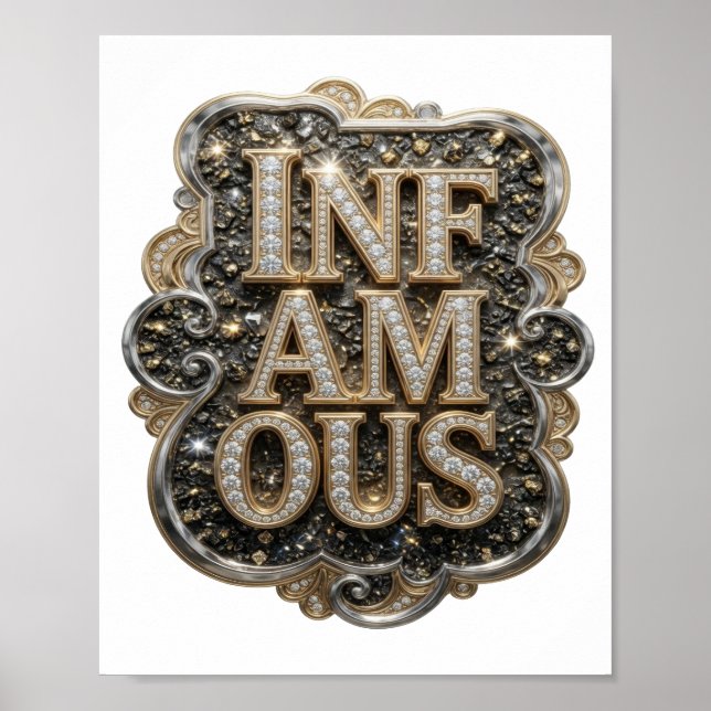 Poster Sharp Gold INFAME Design Personalizado (Frente)