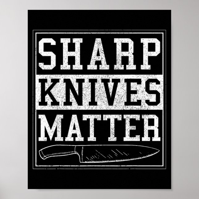 Poster Sharp Knives - Funny Chef Gift Cooking Shirt  (Frente)