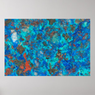 Pôster Shattuckita azul com padrão
