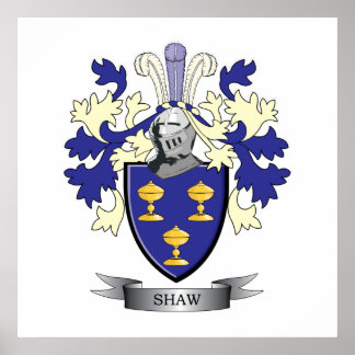 Pôster Shaw Family Crest Casaco de Braços