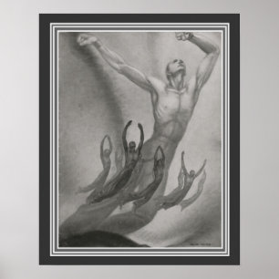 Poster Shawn Men Dancers Art Deco por Major Felten