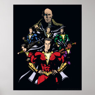 Poster SHAZAM! família de Shazam contra o Dr. Sivana