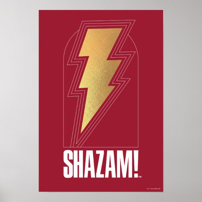 Poster SHAZAM! Fury of the Gods | Crachá de raio (Frente)