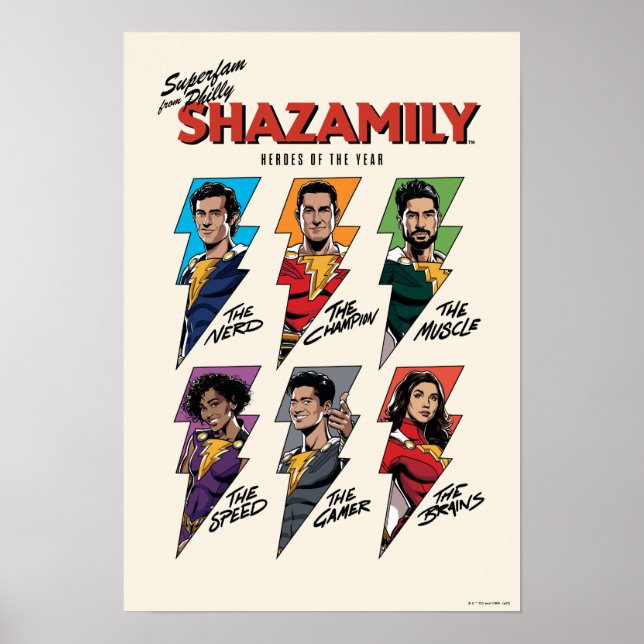 Poster SHAZAM! Fury of the Gods | SHAZAMily Comic Bolts (Frente)