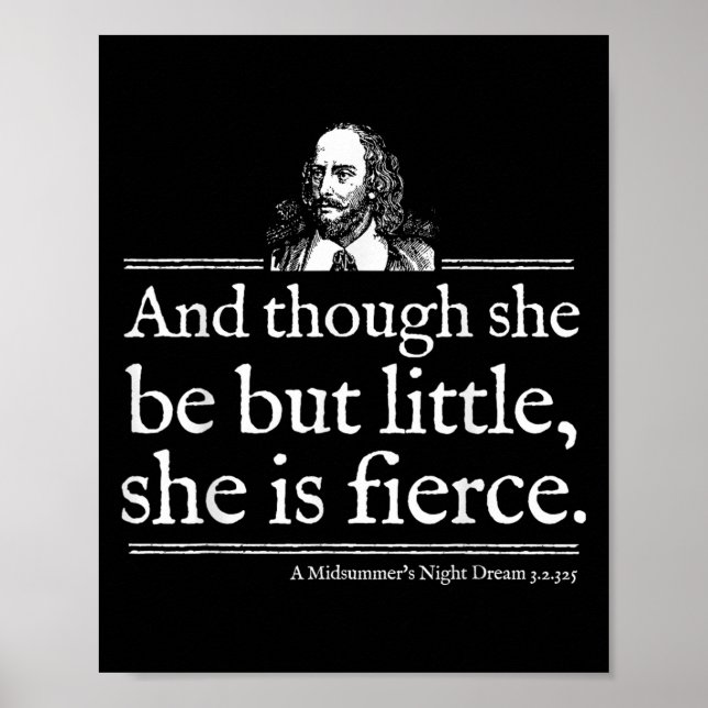 Poster She Is Fierce Shakespeare Quote Shirt Theater Play (Frente)