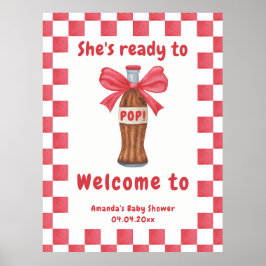 Poster She is Ready to Pop Soda Bottle Baby Shower