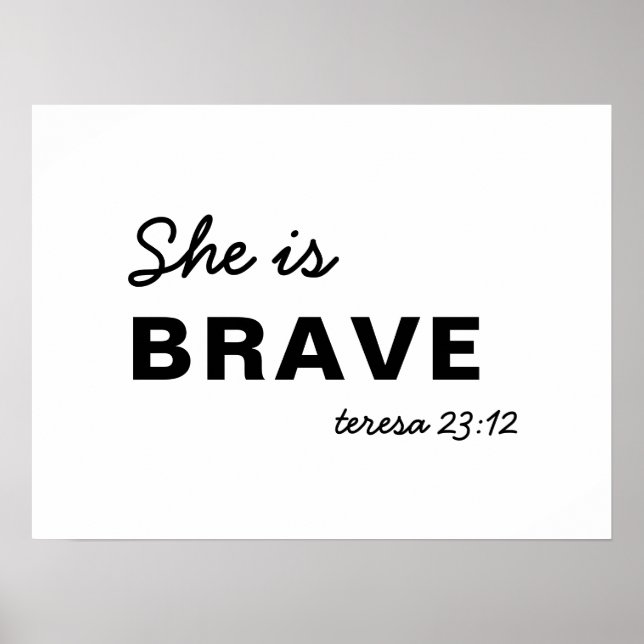 Poster She Is Strong Proverbs 31:25 Christian Faith (Frente)