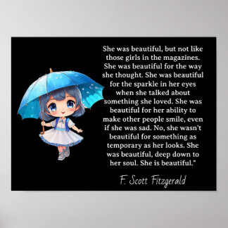 Poster She was beautiful === F.Scott Fitzgerald quote