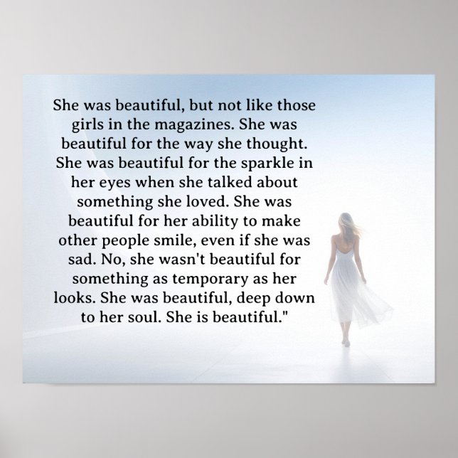 Poster She was beautiful === F.Scott Fitzgerald  quote (Frente)