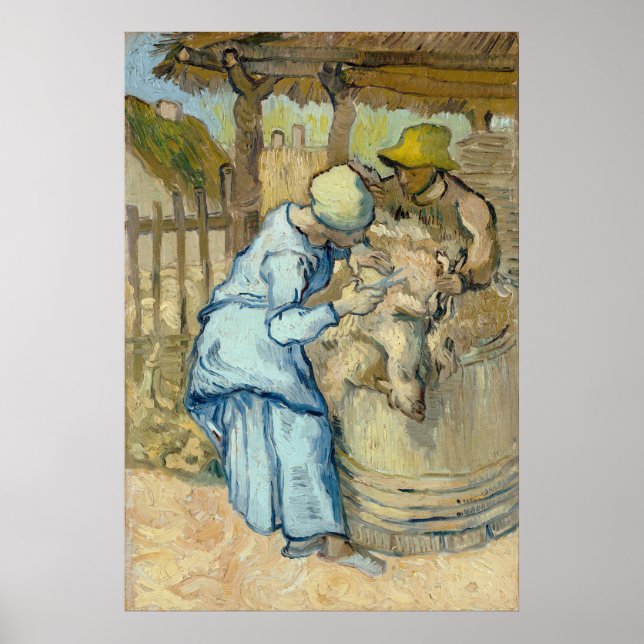 Poster Shearer, após Millet, por Vincent Van Gogh (Frente)