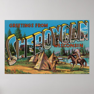 Pôster Sheboygan, Wisconsin (indianos # 2)