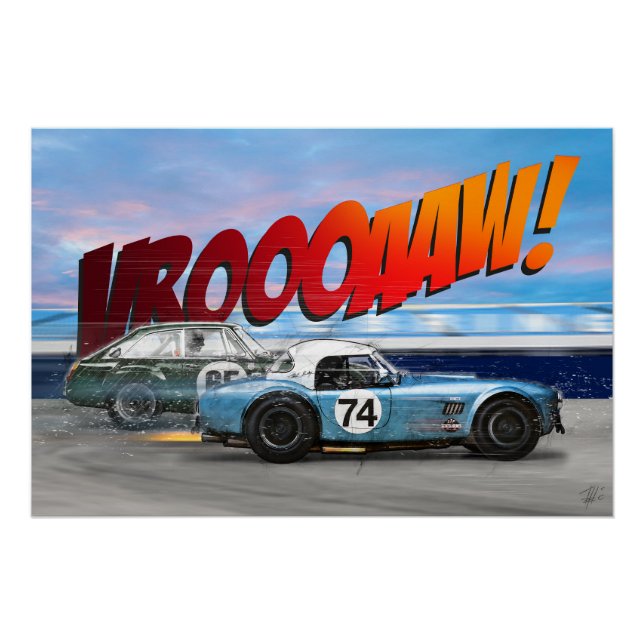 Pôster Shelby Cobra vs MGB GT Competition (Frente)